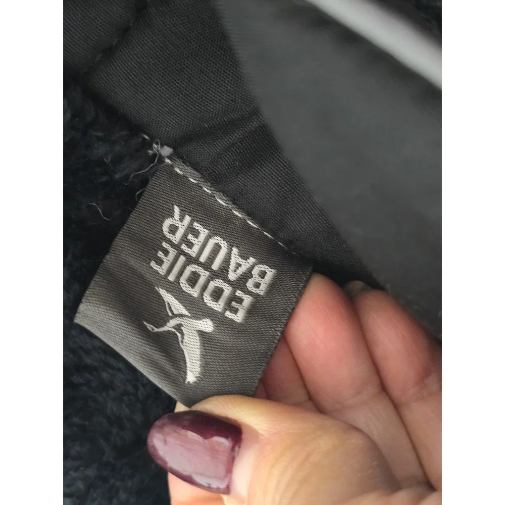 EddieBauer NWT L Black Dog ParkaWaterproof Fleece Lined Reflective Ripstop Coat